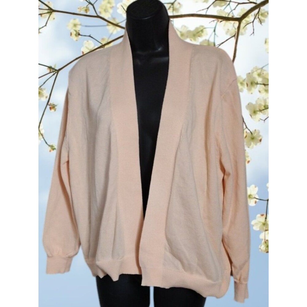 Women’s Open-Front Peach Color Cardigan Sweater Size large